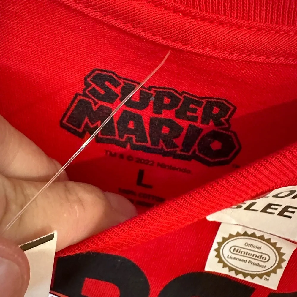 Super Mario Boys Red Long Sleeve Tshirt NWT Various Sizes
